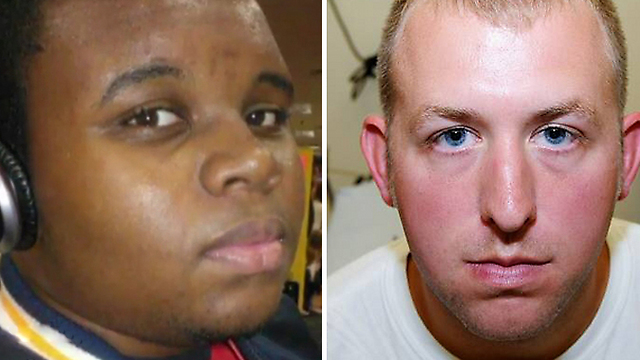 מייקל בראון (משמאל) והשוטר שירה בו למוות דארן וילסון (צילום: AFP PHOTO / St. Louis County Prosecutor's Office) (צילום: AFP PHOTO / St. Louis County Prosecutor's Office)