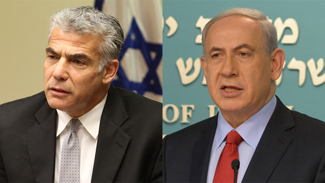 FM Yair Lapid / PM Benjamin Netanyahu (Photo: Gil Yohanan / Amos Ben Gershom, GPO)