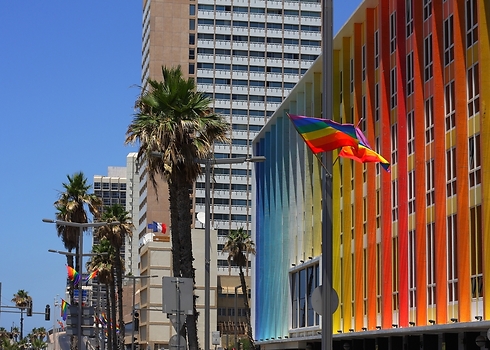 דגל גאווה מול מלון הגאווה, דן תל אביב (צילום: shutterstock)