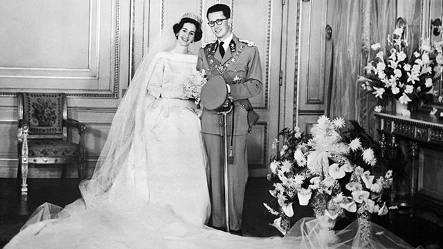 פביולה ובודואן, ביום החתונה ב-1960 (צילום: AFP) (צילום: AFP)