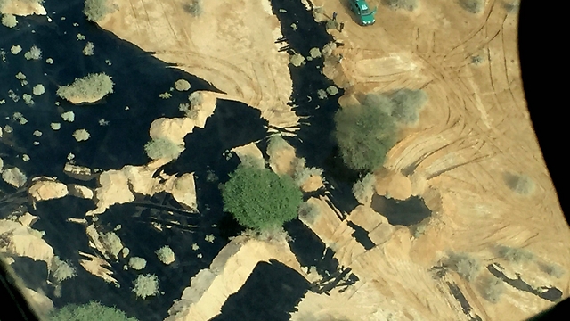 Aerial view of the spill. (Photo: EPA) (Photo: EPA)