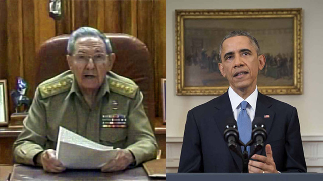 רגע היסטורי ביחסי שתי המדינות. אובמה וקסטרו (צילום: AFP) (צילום: AFP)