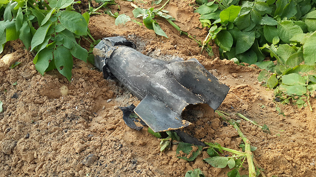 Rocket launched into Israel from Gaza found in Eshkol Regional Council. (Photo: Roee Idan)