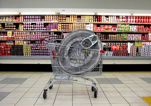 One of the supermarket displays (Photo: Sharon Balaban)