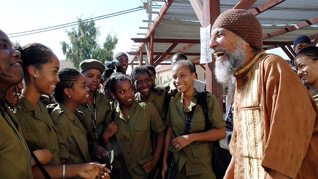 Ben-Israel with members of  the African Hebrew Israelites who joined the IDF. (Photo: Israel Joseph)