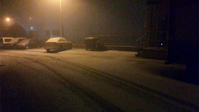 שלג במג'דל שמס בצפון רמת הגולן ()