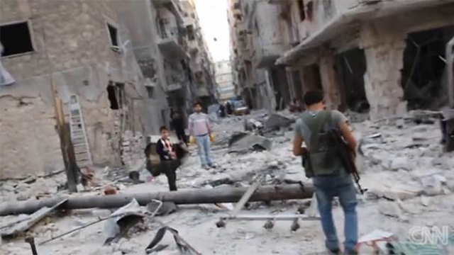 Battle-scarred Aleppo. (Photo: CNN) (Photo: CNN)