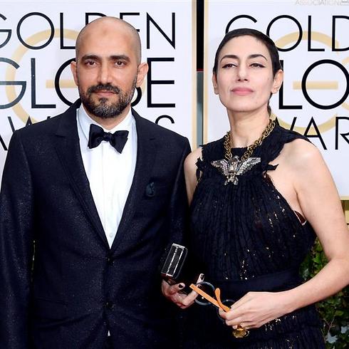 Ronit and Shlomi Elkabetz at the Golden Globes (Photo: EPA)