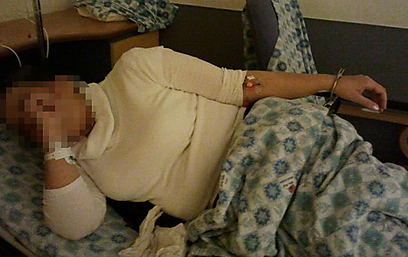  Gila Yashar handcuffed to a hospital bed, two months ago 