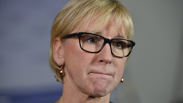 הנאום סוכל. שרת החוץ השבדית וולסטרום (צילום: AFP) (צילום: AFP)