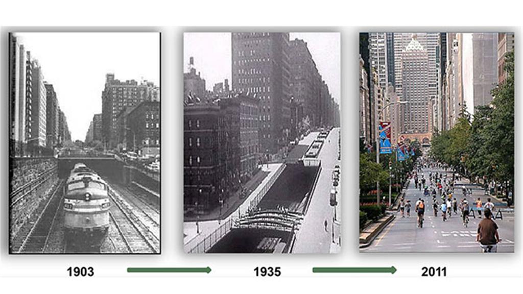פארק אווניו בניו-יורק - איך הוא נראה פעם ואיך היום (צילום: עיריית תל אביב) (צילום: עיריית תל אביב)