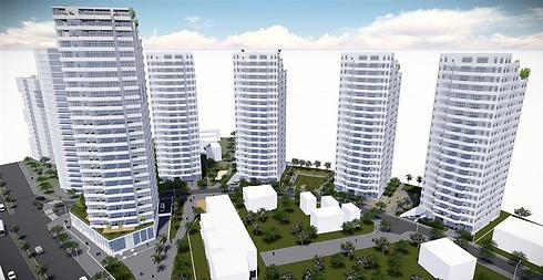 הדמיית הפרויקט החדש ביבנה. 480 דירות חדשות (הדמיה: avi-arch) (הדמיה: avi-arch)