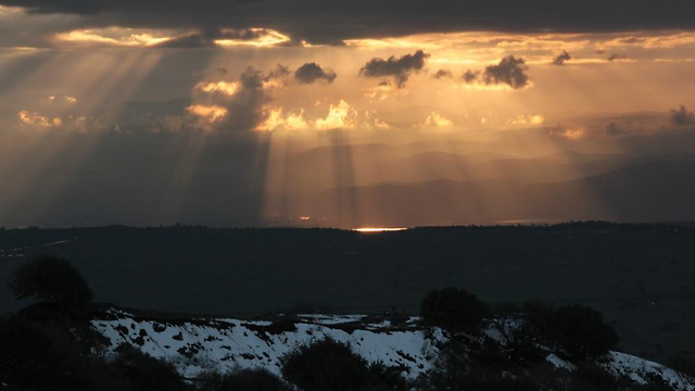 Sunset in the Golan Heights ahead of the storm. (Photo: Anat Zisowitz)