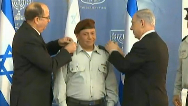 Netanyahu and Ya'alon appoint Eisenkot as new IDF Chief of Staff. (Photo: Offer Meir)
