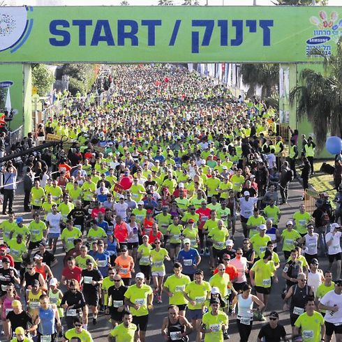 Tel Aviv marathon in 2014. (Photo: Oren Aharoni)
