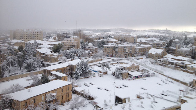 Jerusalem covered in snow. (Photo: Michael Even-Tsur)