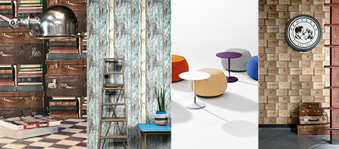 החדר עצמו יכול להתחפש: רהיטים צבעוניים של רשת פיטרו ריהוט משרדי וטפטים "שהתחפשו" של רשת כרמל שטיחים ופרקט ()