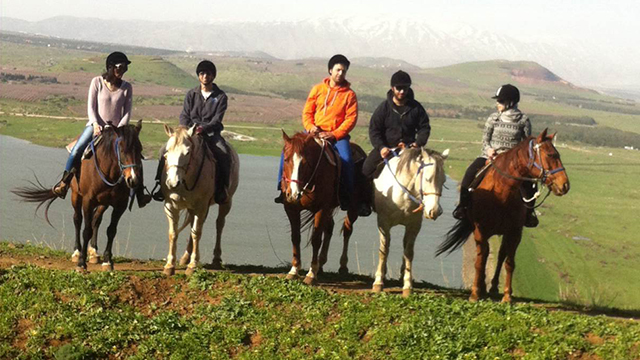 רוכבים על סוסים ברמת הגולן, היום. צפויות תהפוכות במזג האוויר (צילום: ויליאם עג׳מי) (צילום: ויליאם עג׳מי)