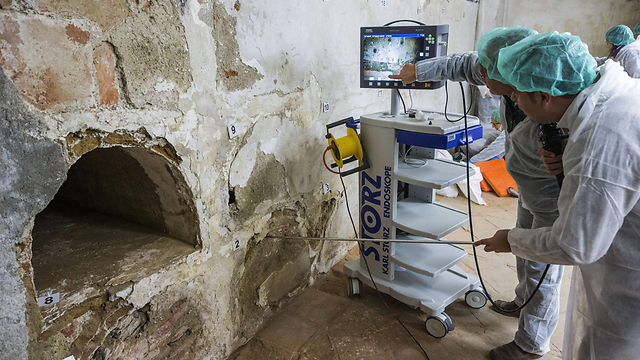 שרידי עצמות הסופר התגלו בחדר תת-קרקעי במנזר במדריד (צילום: EPA) (צילום: EPA)