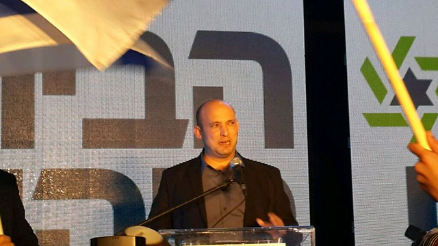 Bayit Yehudi leader Naftali Bennett on election night. He now faces an internal split. (Photo: Yoav Cohen) 