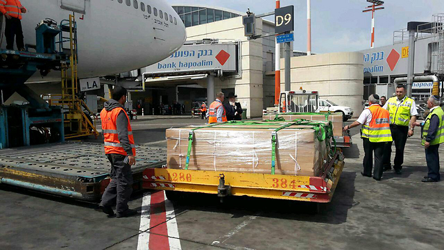Coffins of Sassoon family victims (Photo: Israel Airports Authority)