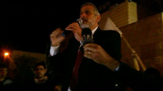 Eli Yishai leads protest (Photo: Aharon Goldstien, News 24)