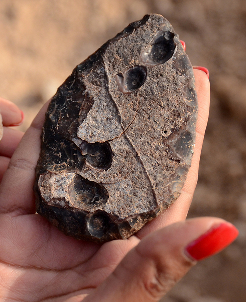 להב מאבן צור (צילום: יולי שוורץ, באדיבות רשות העתיקות) (צילום: יולי שוורץ, באדיבות רשות העתיקות)
