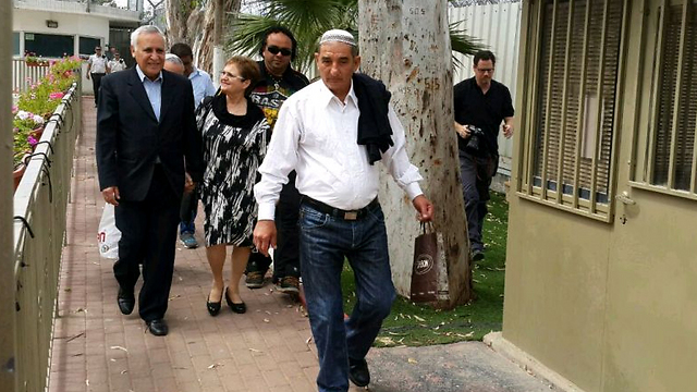 Former president Moshe Katsav on a temporary leave from prison (Photo: Shachar Chai)
