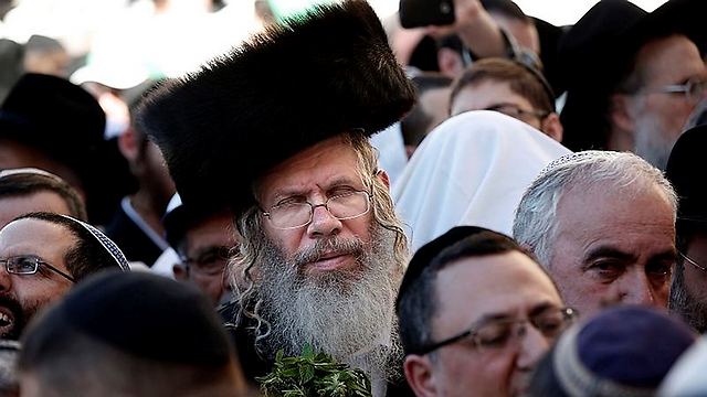 Jewish men from all walks of life were in attendance (Photo: AFP)