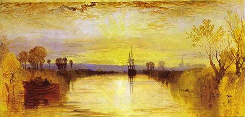 ציור של ויליאם טרנר על היעלמות השמש ב-1815-6 ()