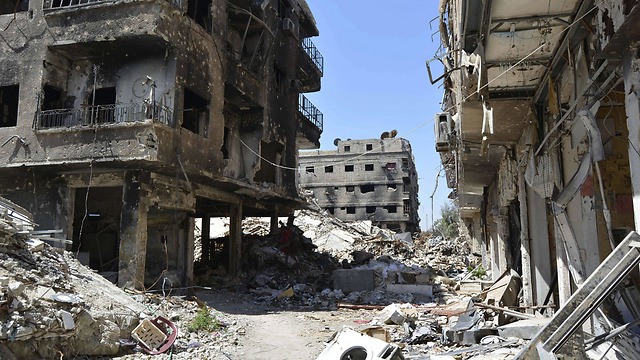 Rubble in the Yarmouk refugee camp near Damascus (Photo: AFP) (Photo: AFP)