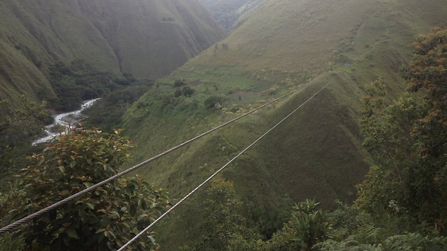 Zip line in Machu Picchu