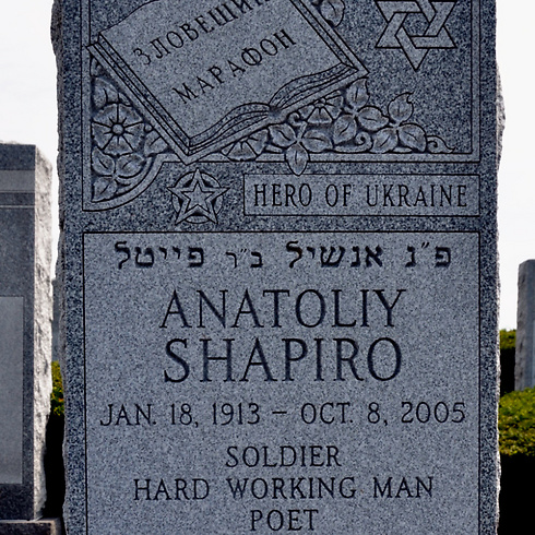 קברו של שפירו בבית העלמין היהודי של קווינס שבארה"ב (ויקיפדיה) (ויקיפדיה)