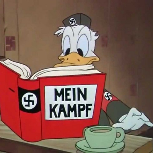 Donald Duck trapped in a nightmare in 'Der Fuehrer's Face'