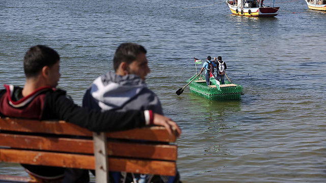 Bottle boat out for a voyage (Photo: AFP)