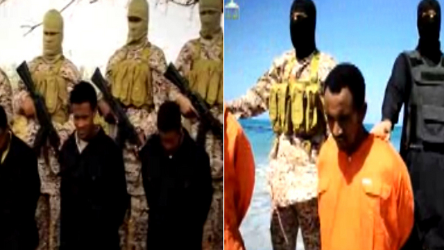 דאעש מוציא להורג נוצרים אתיופים, בסרטון שפרסם אתמול ()