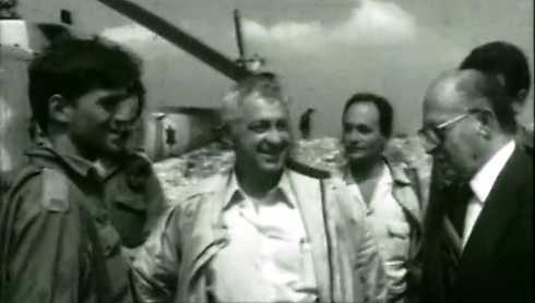 מנחם בגין ואריאל שרון מתוך "מבוזבזים" בערוץ ההיסטוריה (צילום מסך) (צילום מסך)