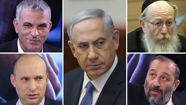 Moshe Kahlon (top left) failed to protect Israel's national interests from the rest of Netanyahu's coalition partners
