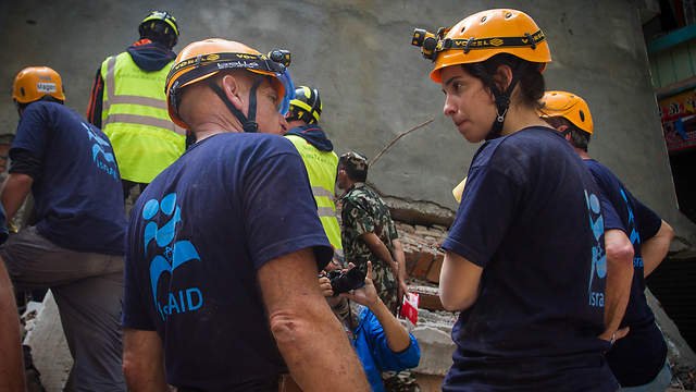 IsraAID rescue workers in Nepal. (Photo: IsraAID)
