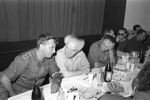 Ariel Sharon as a young officer with David Ben-Gurion