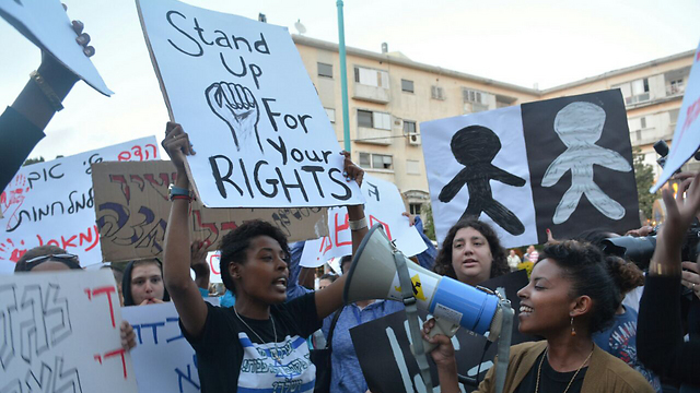 עוד צעד לשוויון. מחאת יוצאי אתיופיה  (צילום: ג'ורג' גינסברג) (צילום: ג'ורג' גינסברג)