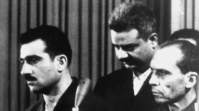 Eli Cohen (left) during his trial in Damascus, 1965. (Photo: AFP) (Photo: AFP)