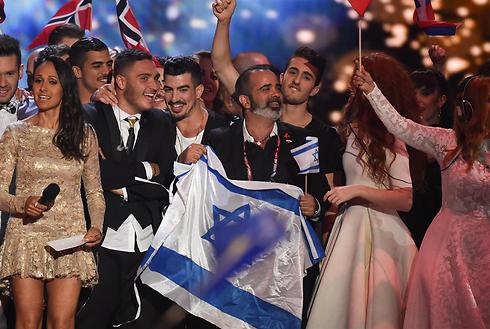 The Israeli delegation at the Eurovision semifinals (Photo: Gettyimages)