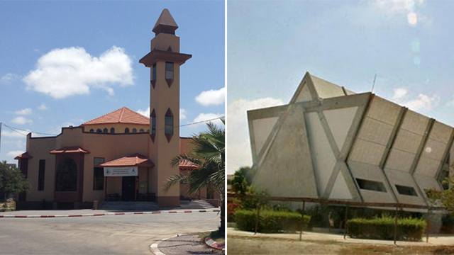 Where a mosque stands today, a decade ago was the Neve Dekalim yeshiva (Photo: Maurizio Molinari, AP)