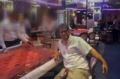 Hazan at Burgas casino. 'This man cannot serve as the young Likud members' representative in the Knesset' (Photo: Channel 2)