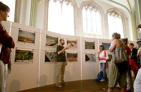 A Breaking the Silence exhibition of photos taken by IDF soldiers (Photo: Reuters)