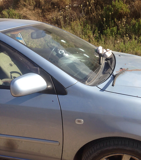 The vehicle that came under attack (Photo: IDF Spokesman)