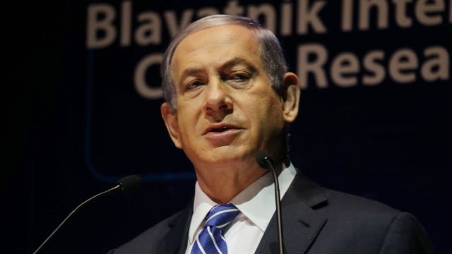 Netanyahu at the cyber conference on Tuesday. (Photo: Motti Kimchi) (Photo: Motti Kimchi)