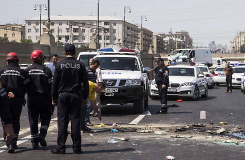 מקום התאונה בבאקו (צילום: AFP) (צילום: AFP)