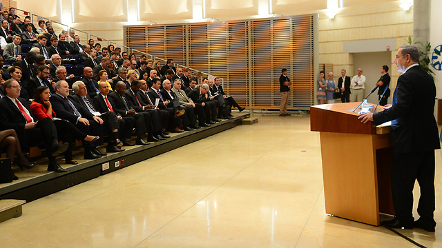Netanyahu at Wednesday's meeting of foreign ambassadors. (Photo: GPO) (Photo: GOP)